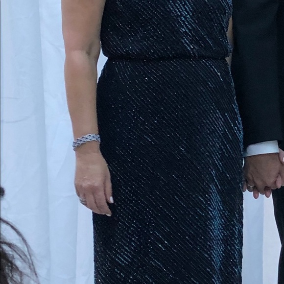 Max Mara navy beaded gown - Picture 6 of 10